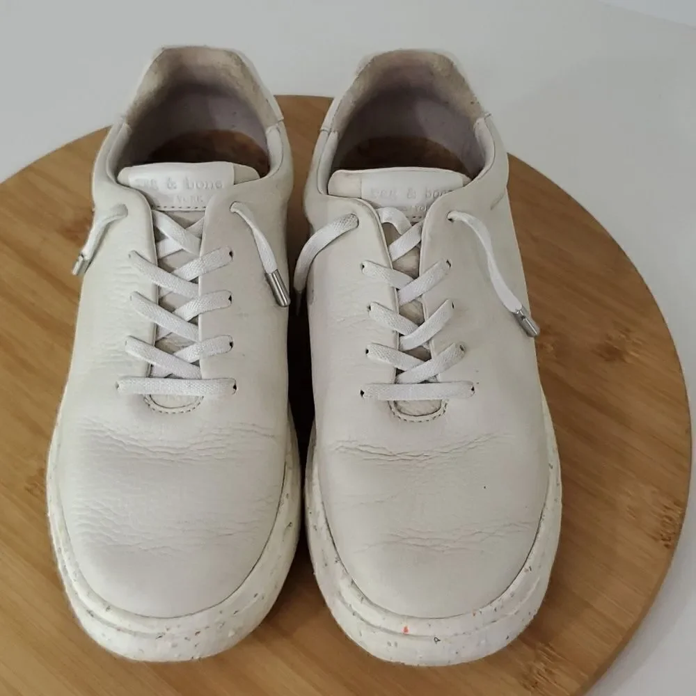 rag & bone RB1 Revival Textured Leather Sneakers Women's Size 36 US 6